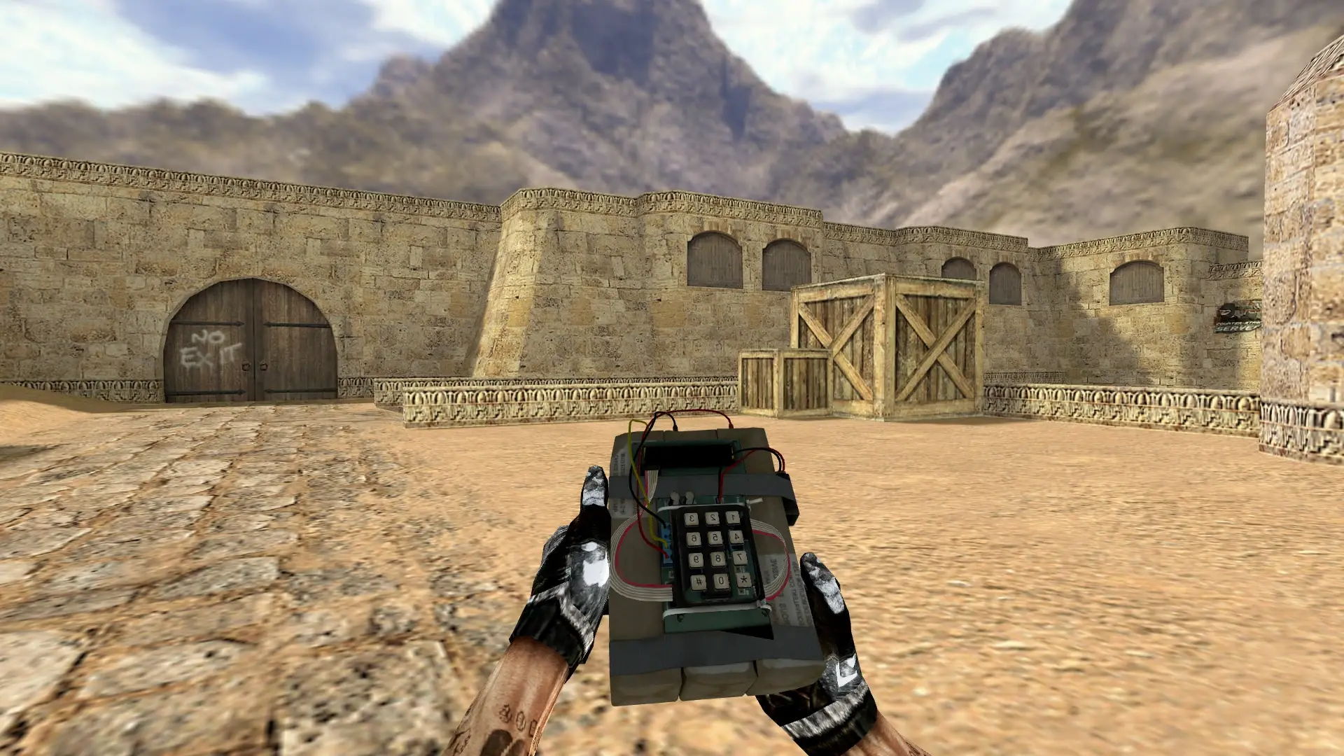 CS:GO C4 on Custom Arms — de_dust2 (first person)