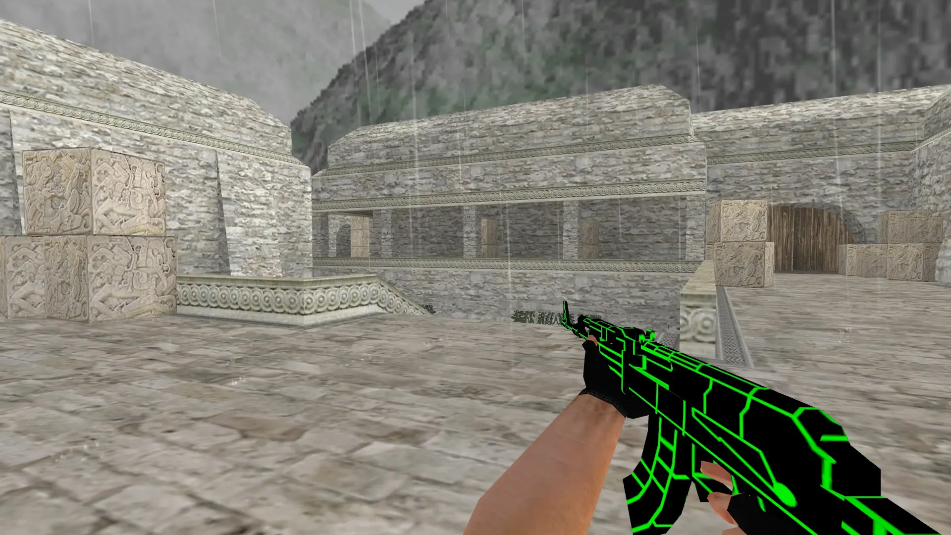 AK-47: Greenlines Weapon Set — de_aztec (first person)