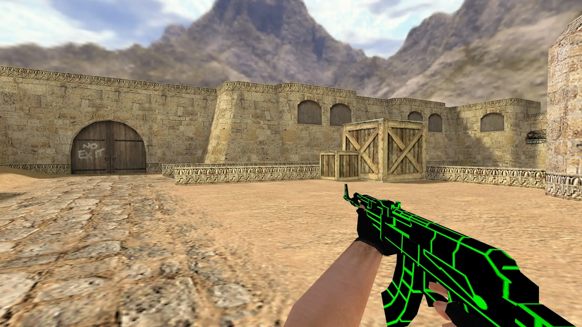 AK-47: Greenlines Weapon Set — de_dust2 (first person)