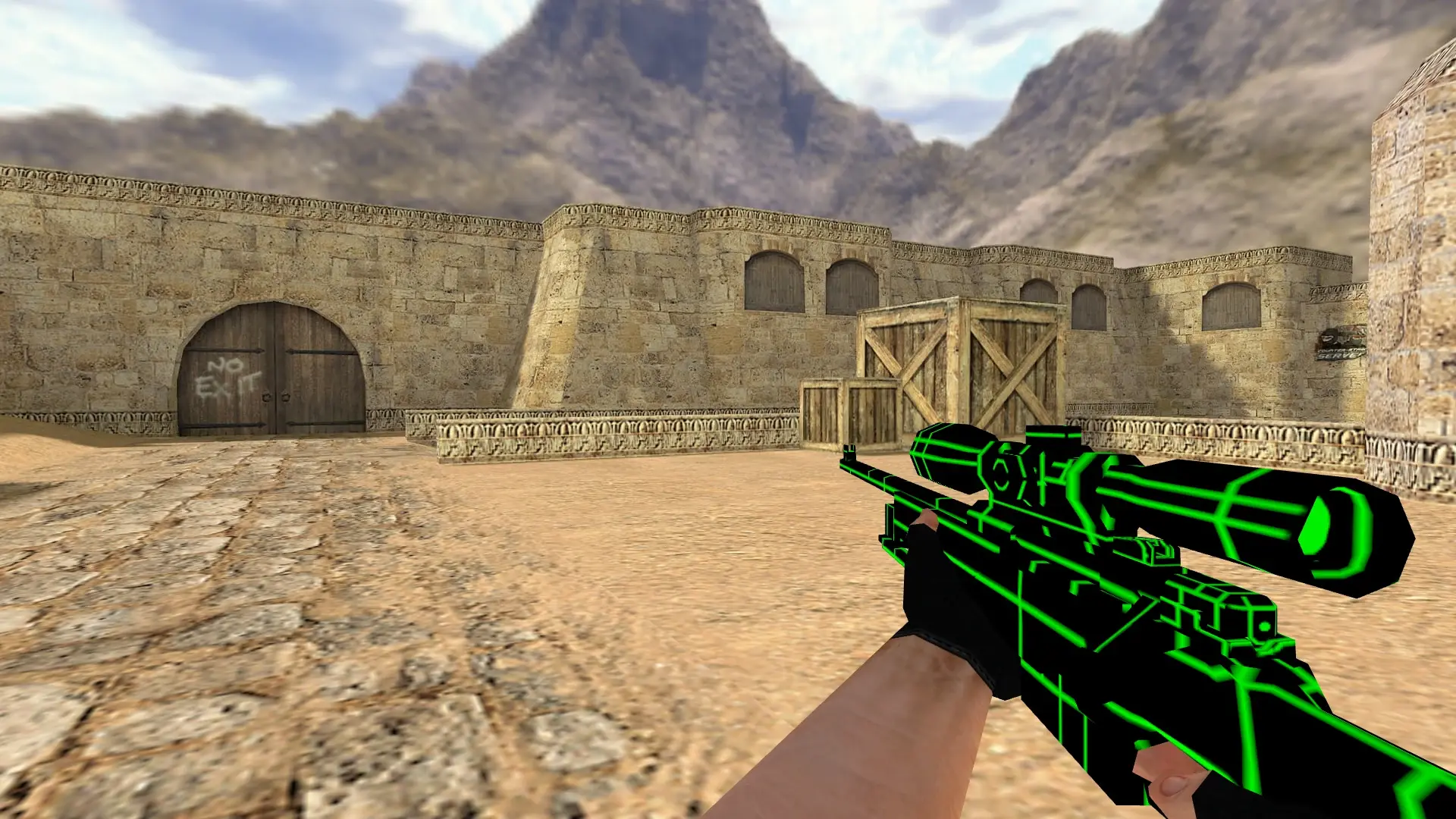 AWP: Greenlines Weapon Set — de_dust2 (first person)