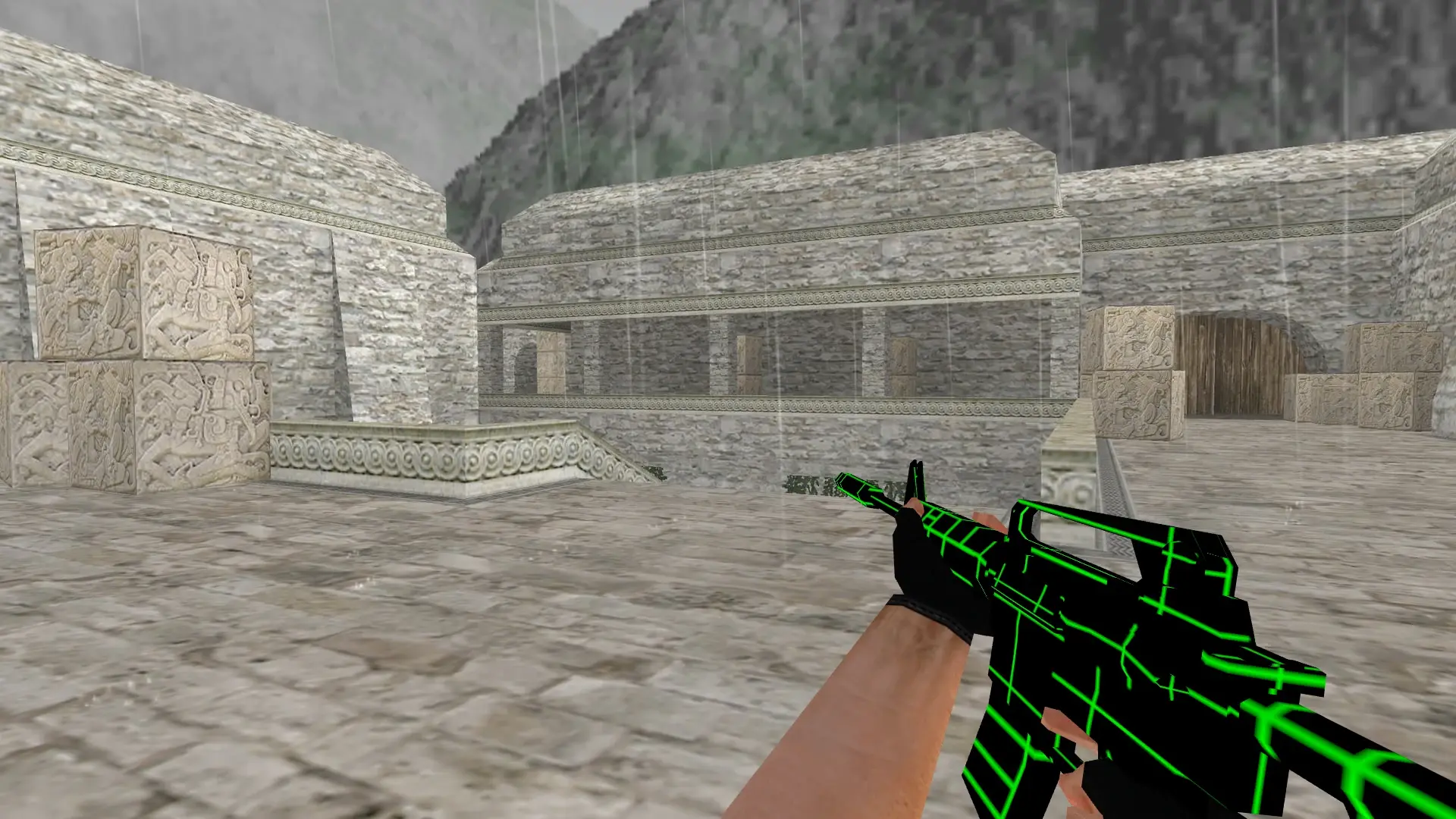 M4A1: Greenlines Weapon Set — de_aztec (first person)