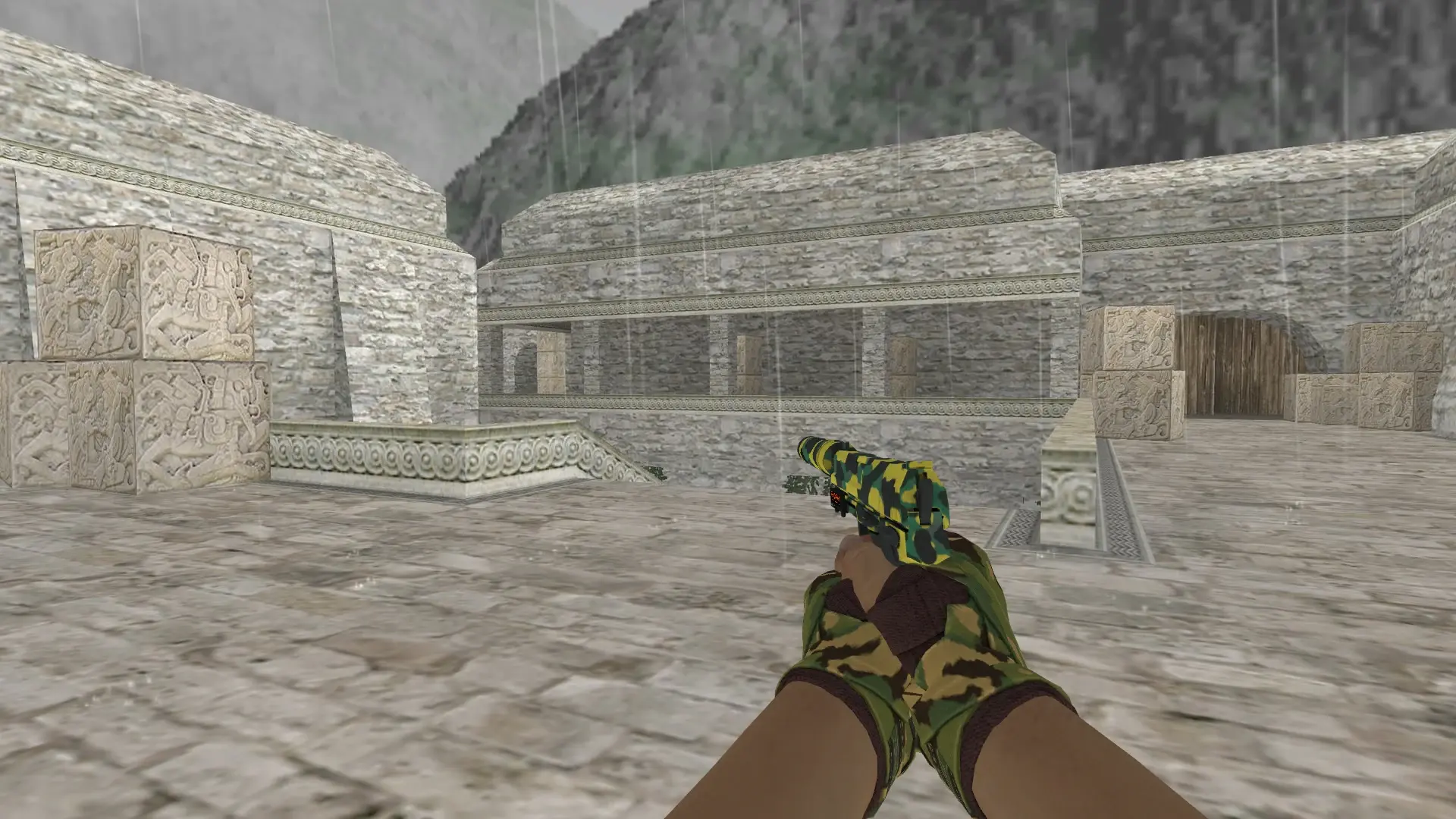 USP: Hand Wraps Arboreal — de_aztec (first person)