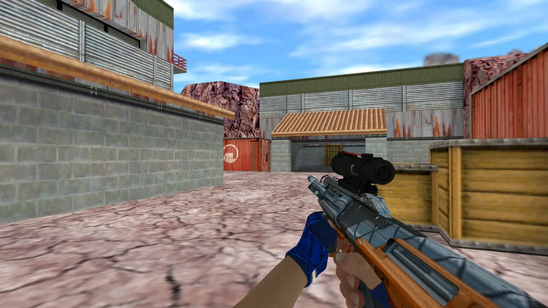 AUG: Hand Wraps Cobalt Skulls Pack — de_nuke (first person)