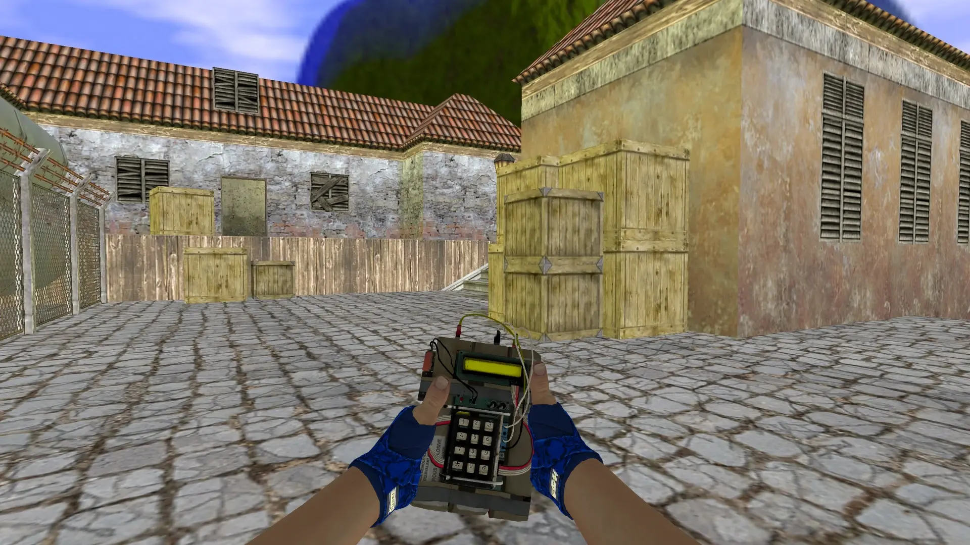 C4: Hand Wraps Cobalt Skulls Pack — de_inferno (first person)