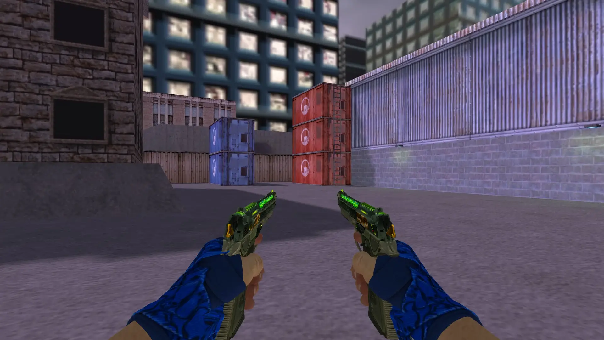 Dual Berettas: Hand Wraps Cobalt Skulls Pack — cs_assault (first person)