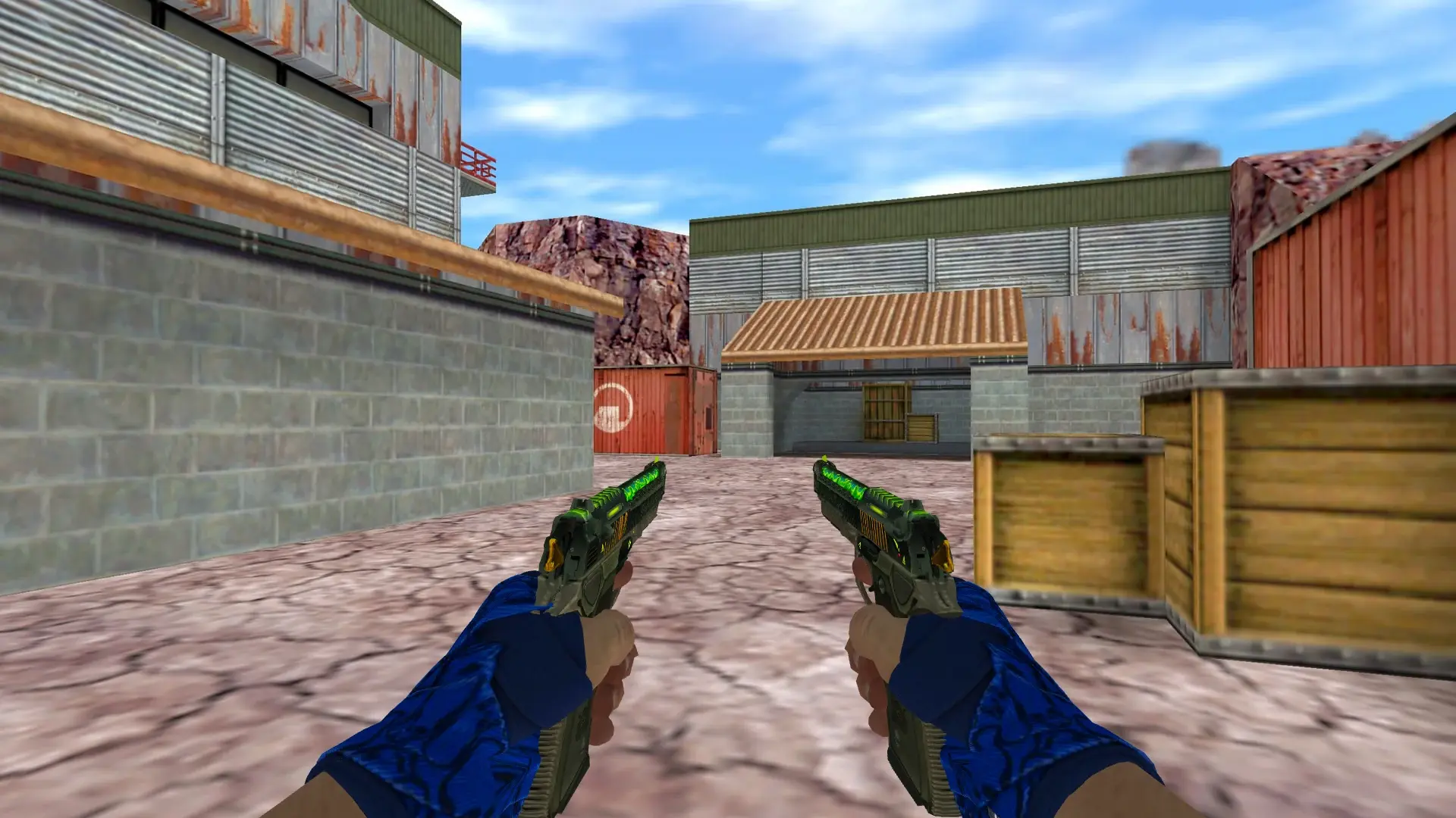 Dual Berettas: Hand Wraps Cobalt Skulls Pack — de_nuke (first person)