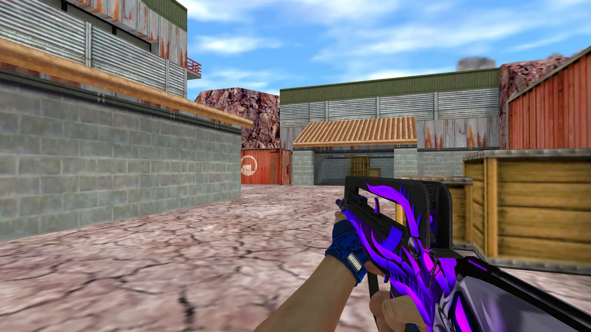 FAMAS: Hand Wraps Cobalt Skulls Pack — de_nuke (first person)