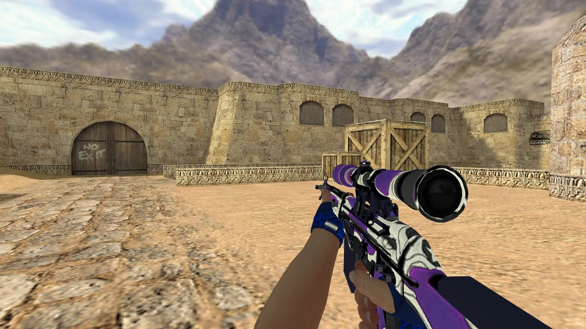 G3SG1: Hand Wraps Cobalt Skulls Pack — de_dust2 (first person)