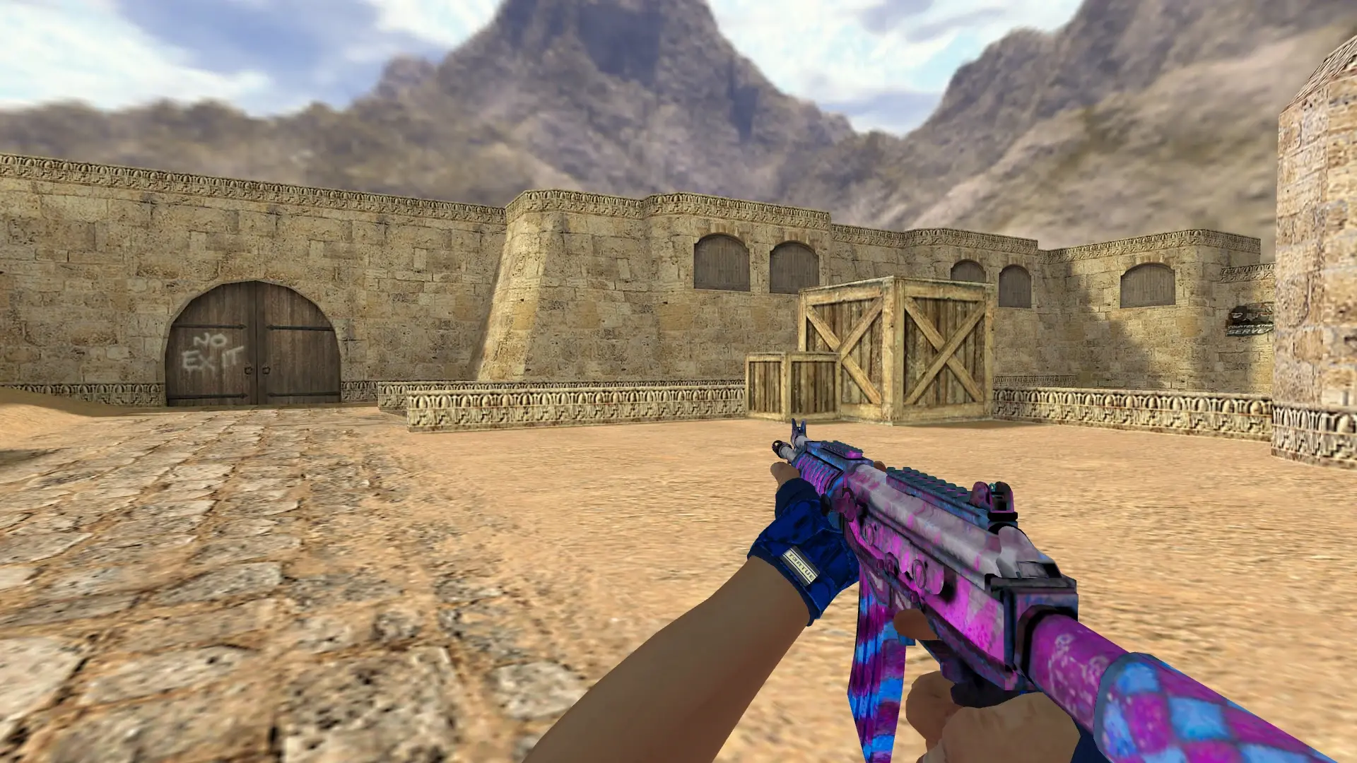 Galil: Hand Wraps Cobalt Skulls Pack — de_dust2 (first person)