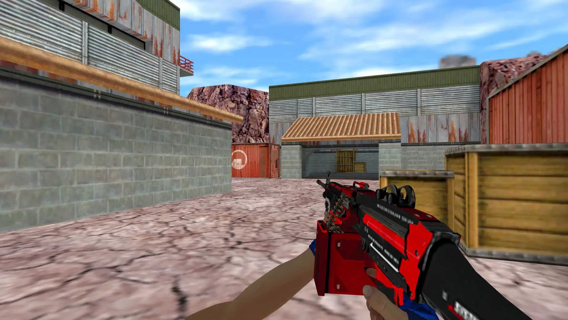 M249: Hand Wraps Cobalt Skulls Pack — de_nuke (first person)