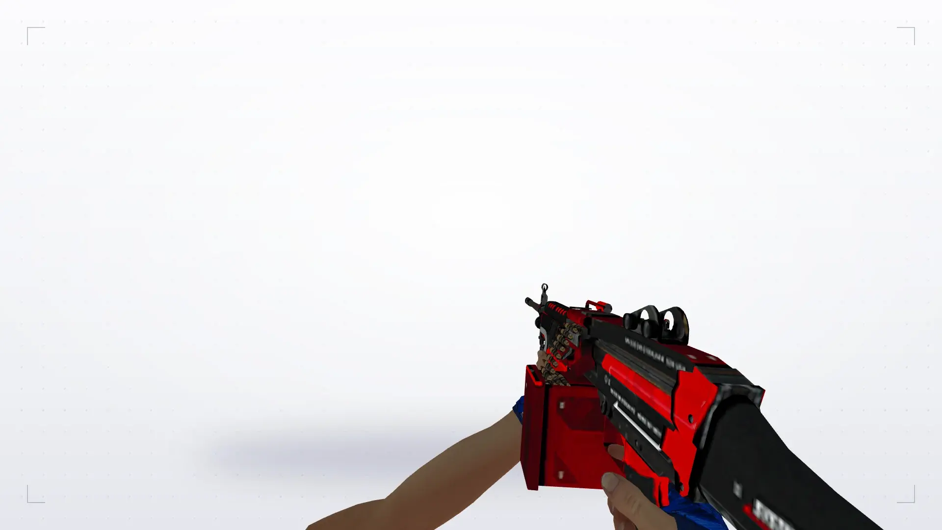 M249: Hand Wraps Cobalt Skulls Pack — first person