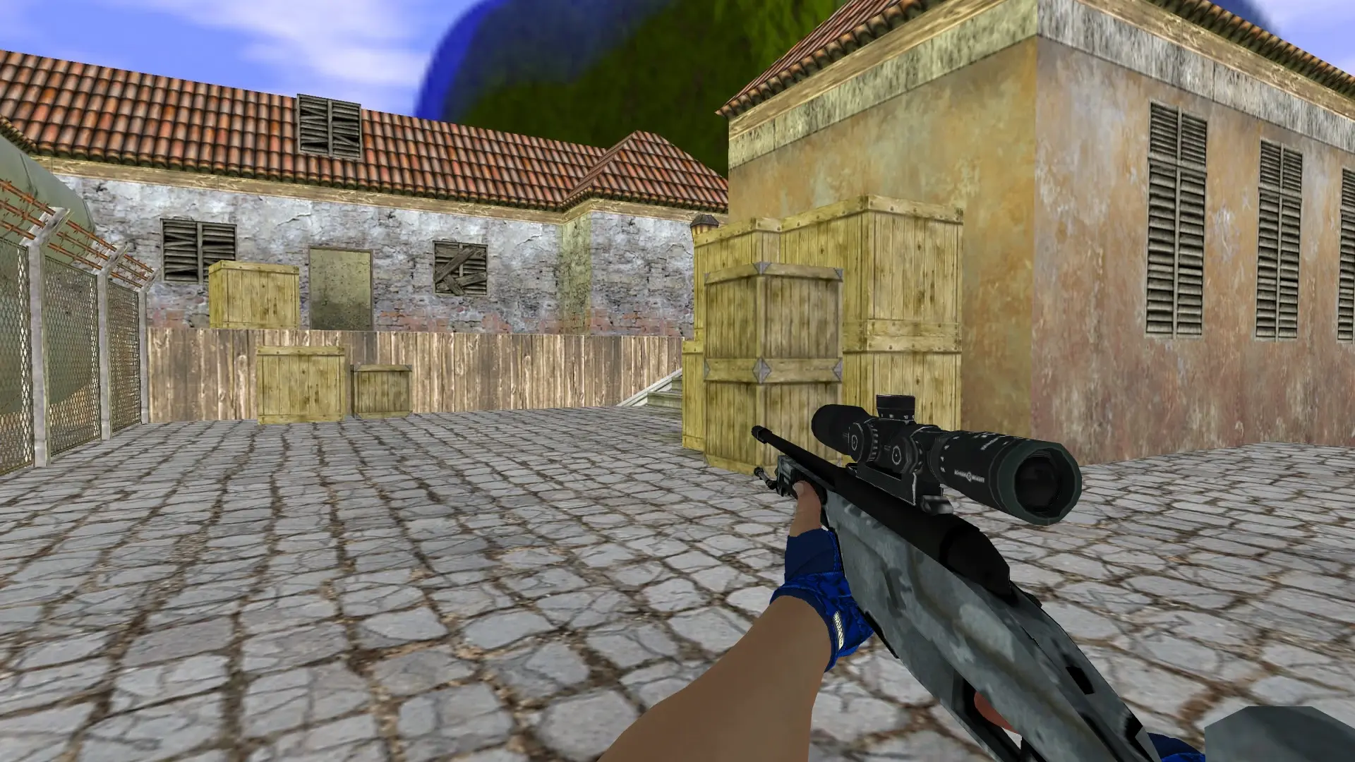 Scout: Hand Wraps Cobalt Skulls Pack — de_inferno (first person)