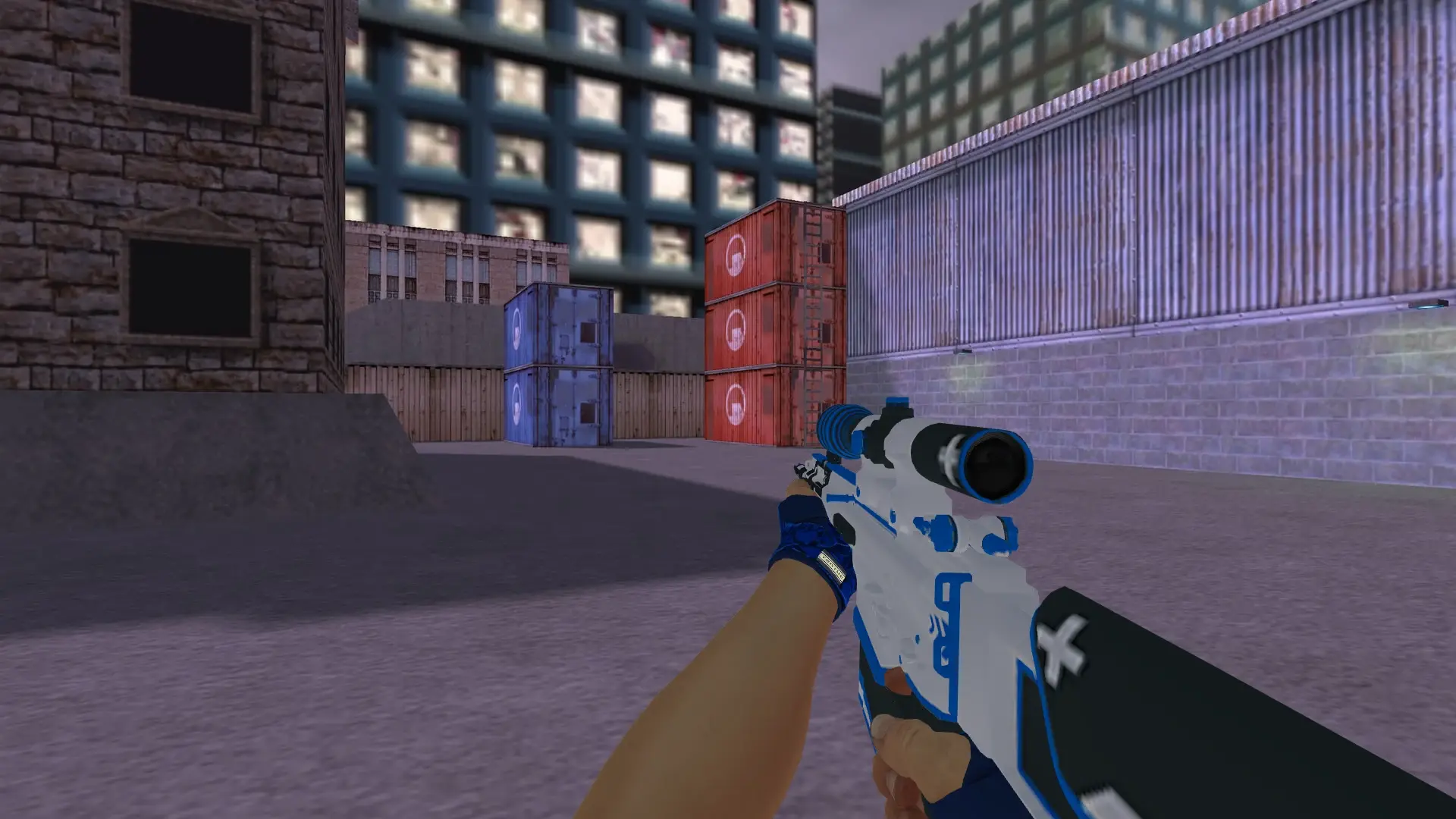 SG 550: Hand Wraps Cobalt Skulls Pack — cs_assault (first person)