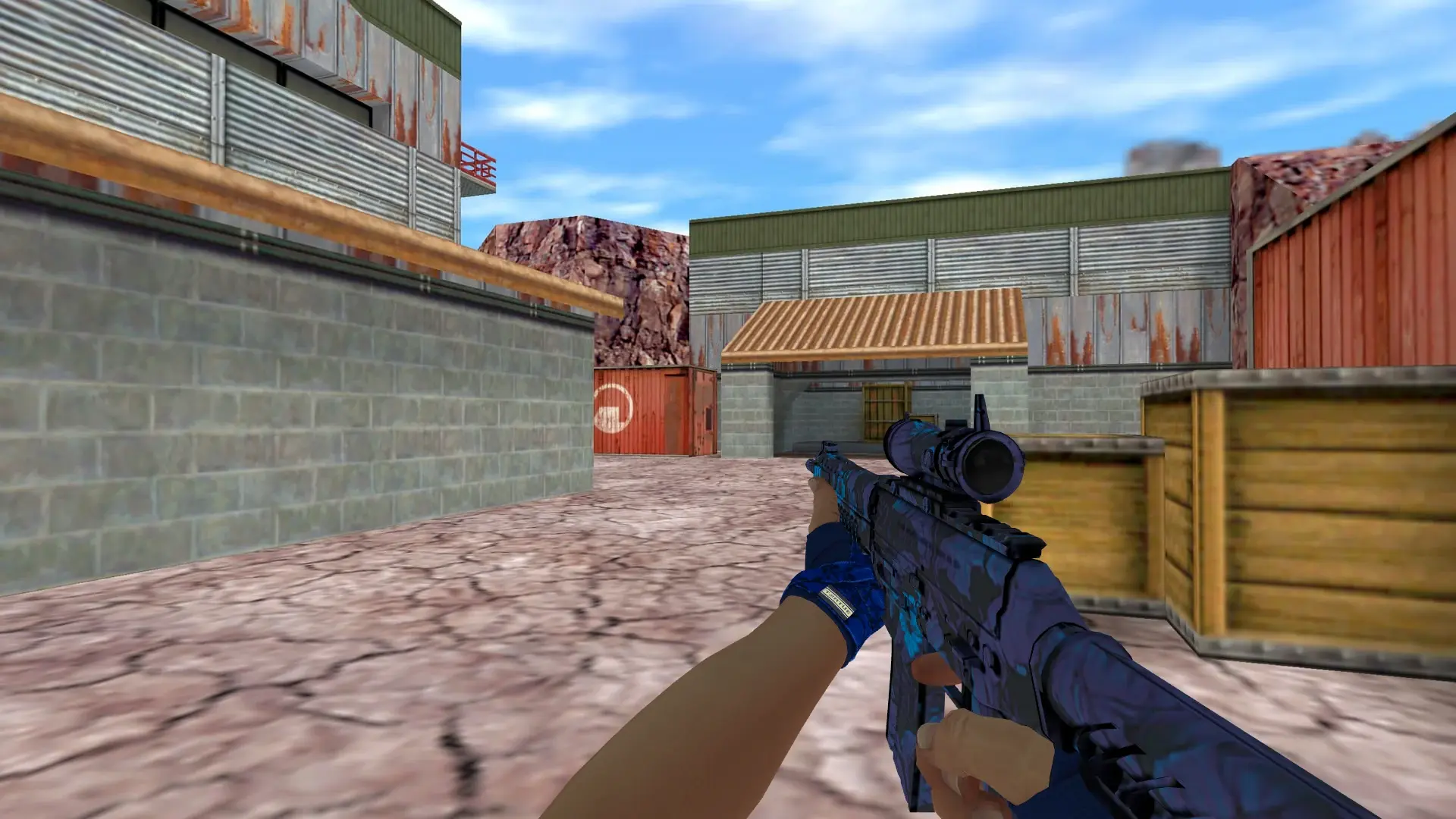 SG 552: Hand Wraps Cobalt Skulls Pack — de_nuke (first person)
