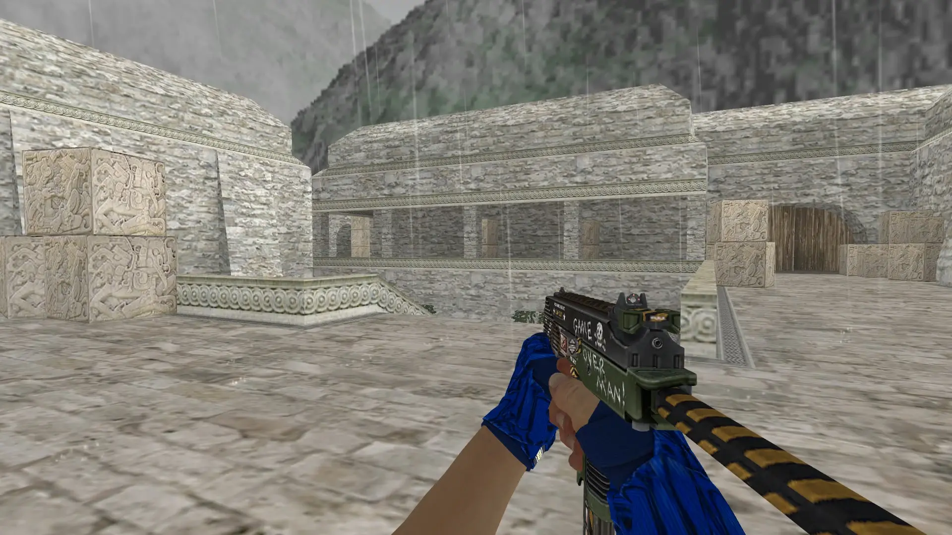 TMP: Hand Wraps Cobalt Skulls Pack — de_aztec (first person)