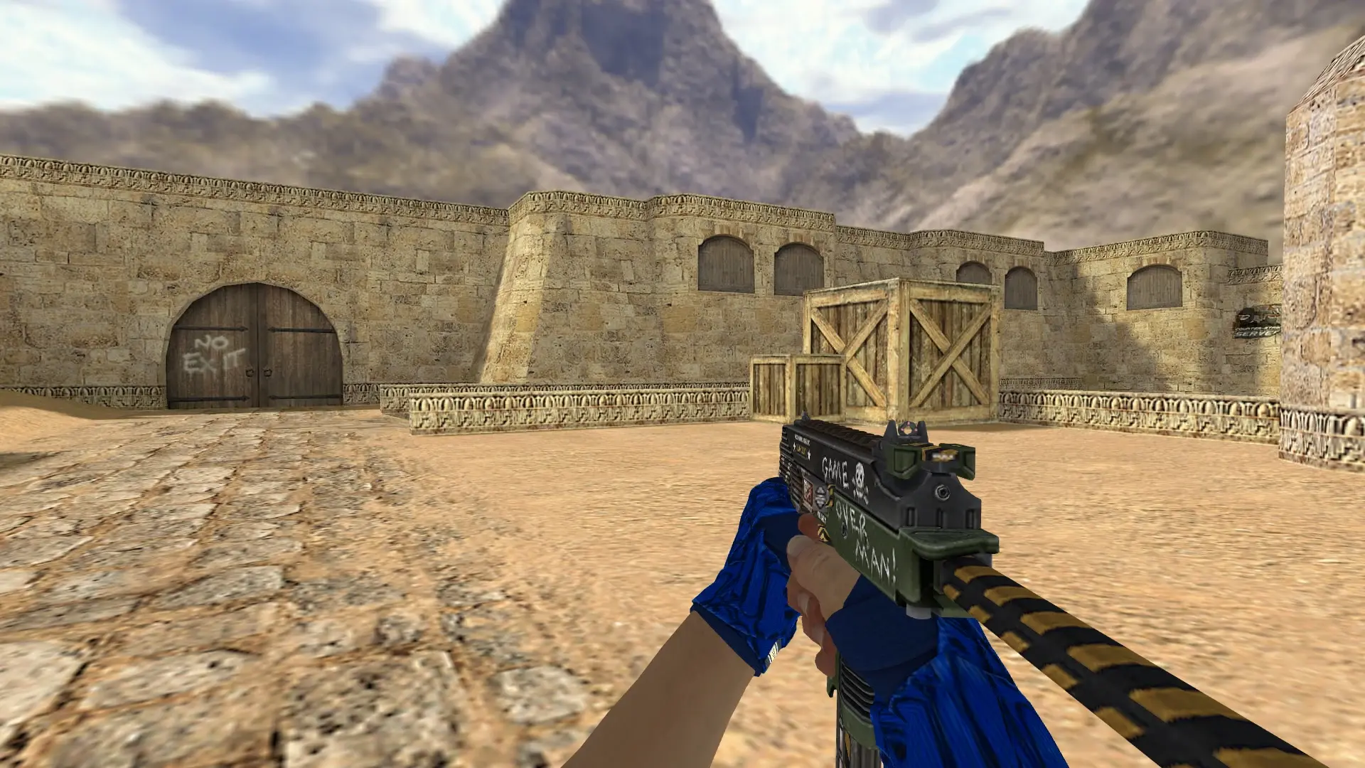 TMP: Hand Wraps Cobalt Skulls Pack — de_dust2 (first person)