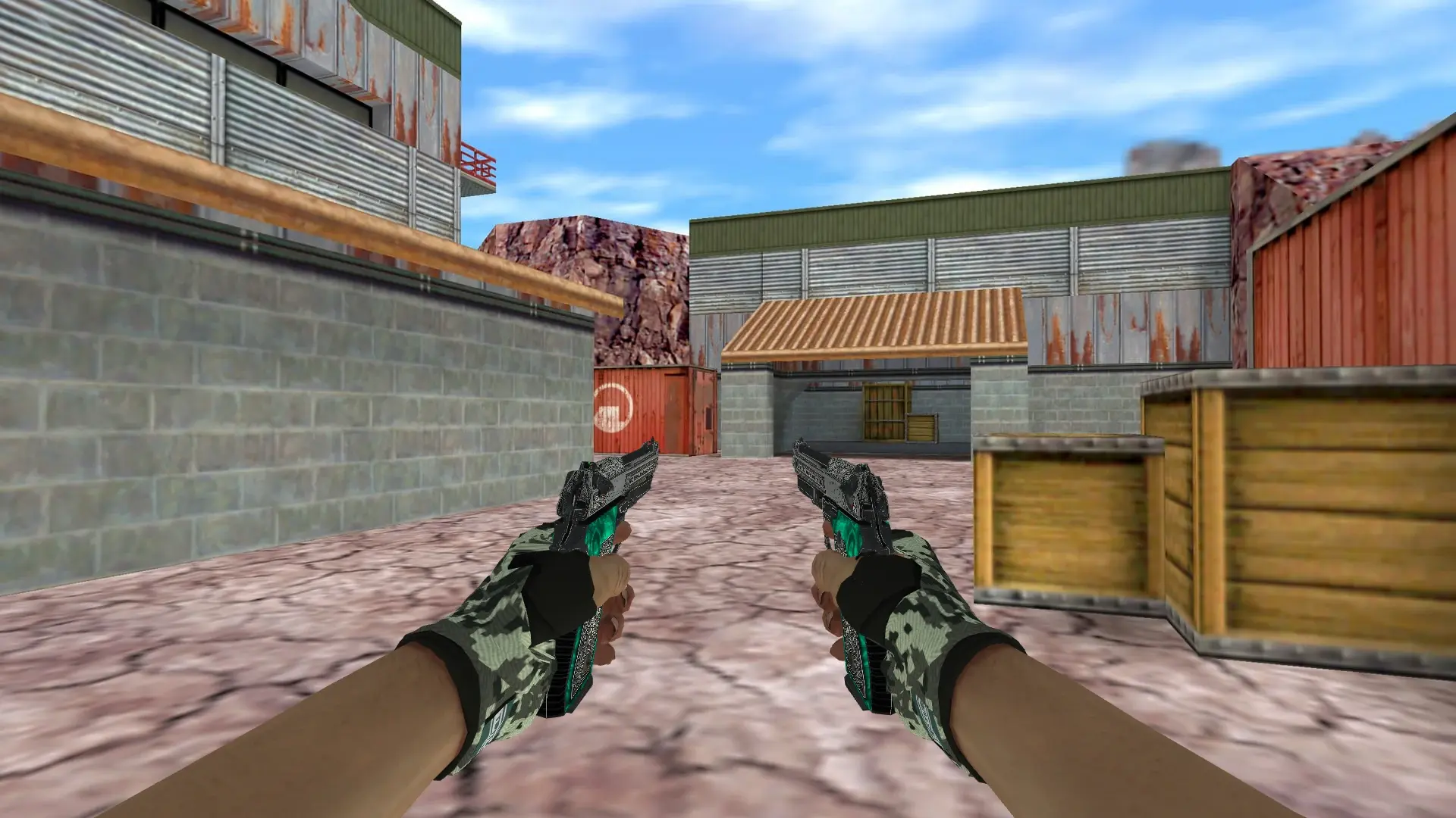 Dual Berettas: Hand Wraps Spruce DDPAT Pack — de_nuke (first person)