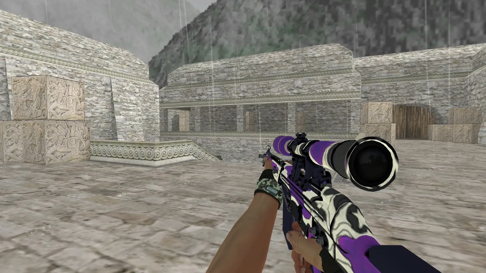 G3SG1: Hand Wraps Spruce DDPAT Pack — de_aztec (first person)