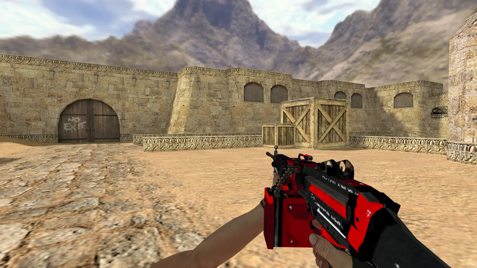 M249: Hand Wraps Spruce DDPAT Pack — de_dust2 (first person)