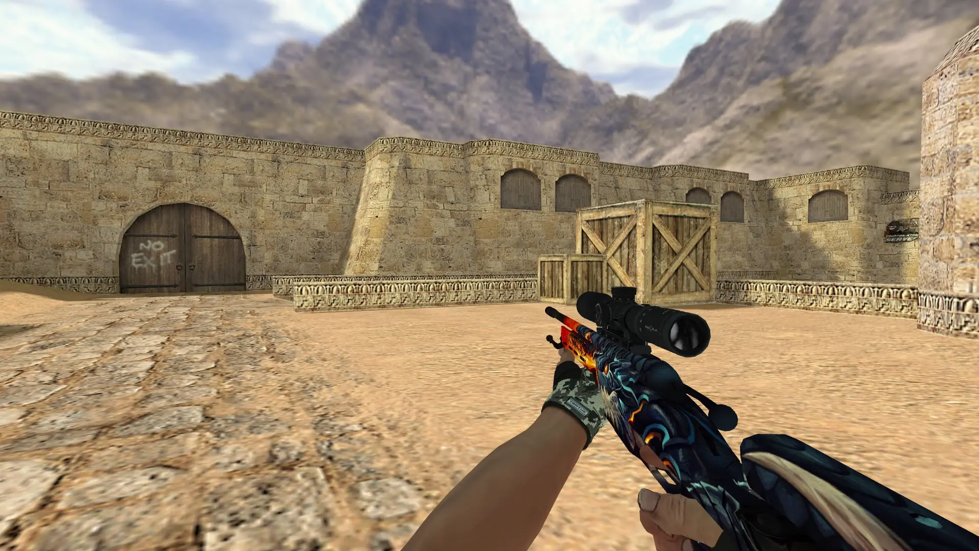 Scout: Hand Wraps Spruce DDPAT Pack — de_dust2 (first person)