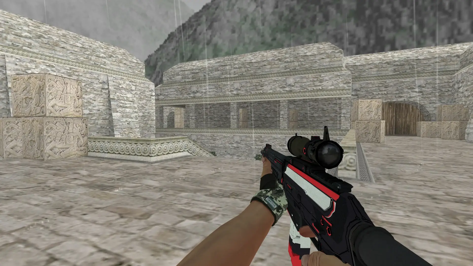 SG 552: Hand Wraps Spruce DDPAT Pack — de_aztec (first person)