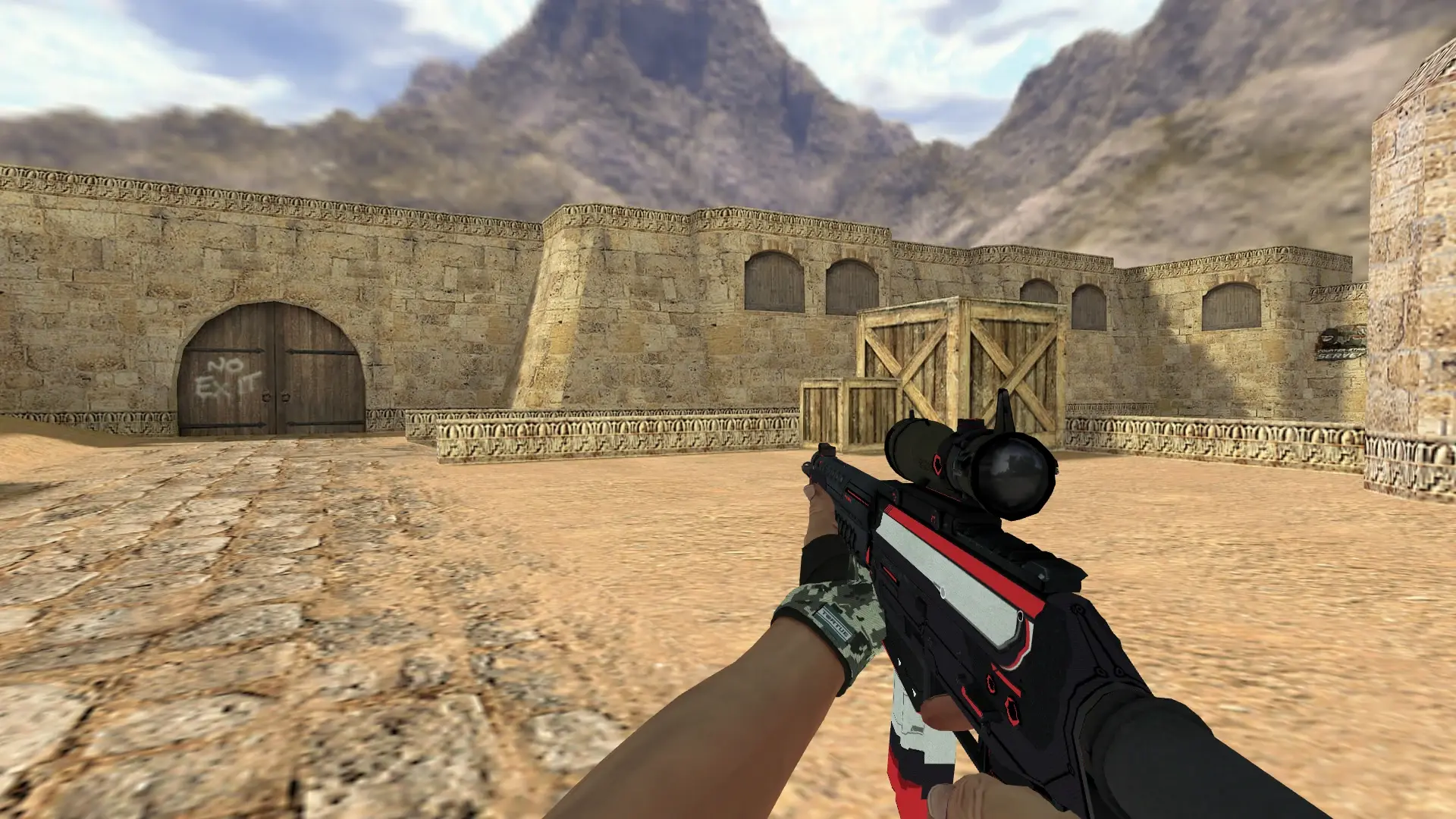 SG 552: Hand Wraps Spruce DDPAT Pack — de_dust2 (first person)