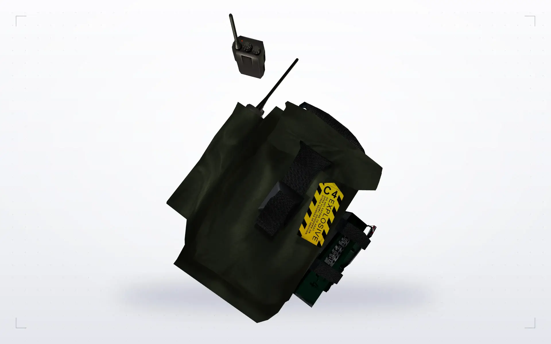 Tactical Backpack with Radio — top view