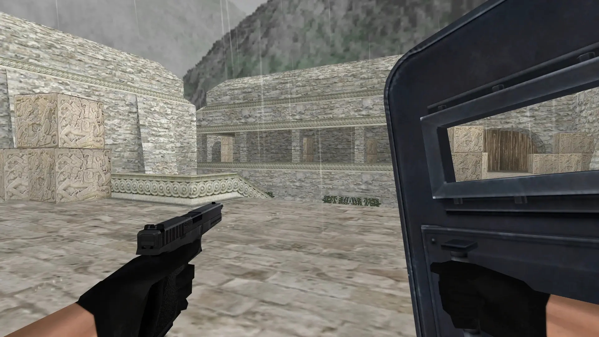 Shield and Glock-18: HD Weapon Model Pack — de_aztec (first person)