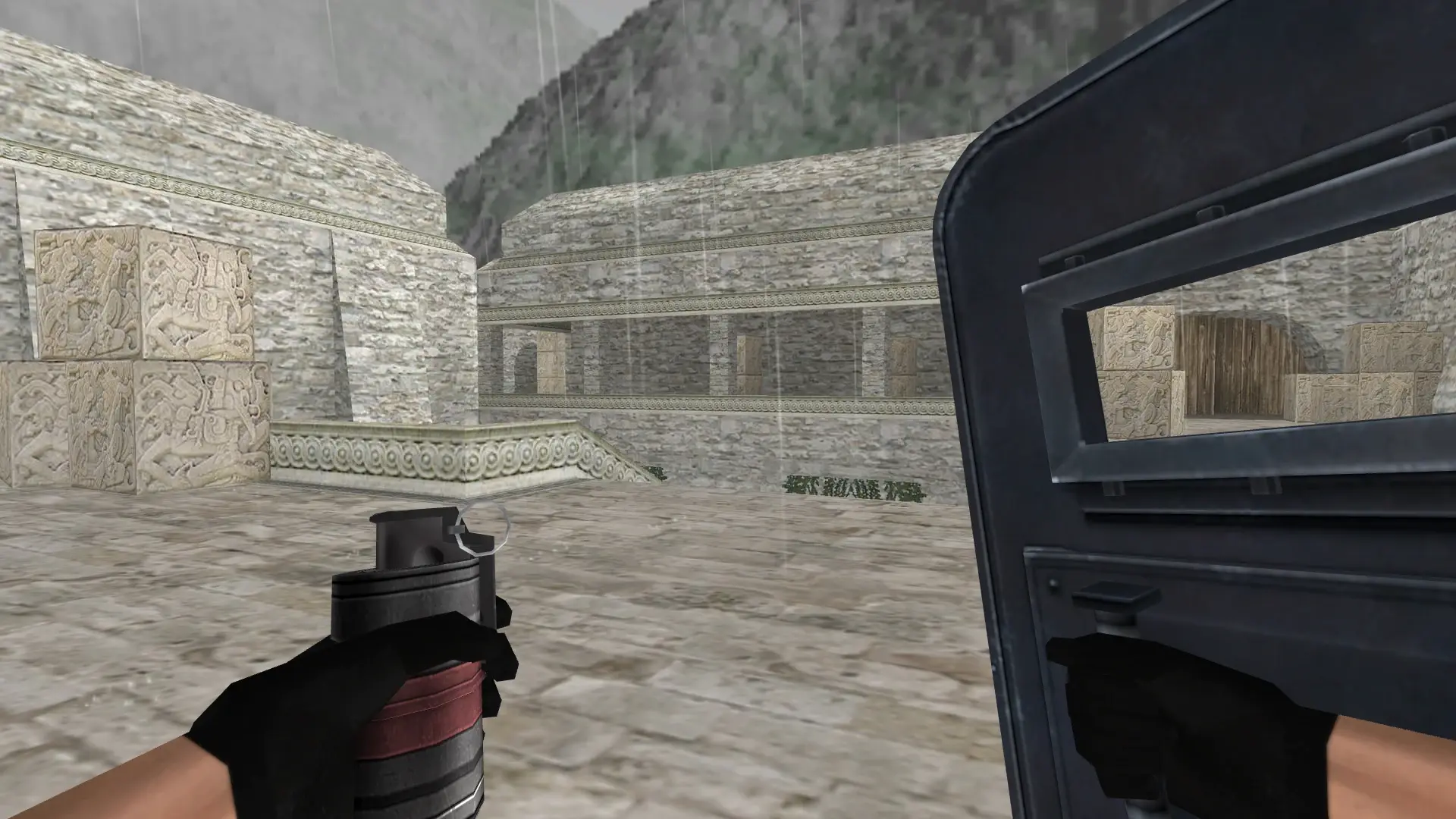 Shield and HE Grenade: HD Weapon Model Pack — de_aztec (first person)