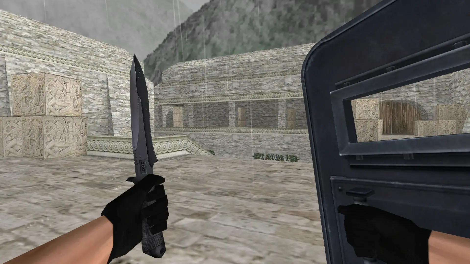Shield and Knife: HD Weapon Model Pack — de_aztec (first person)