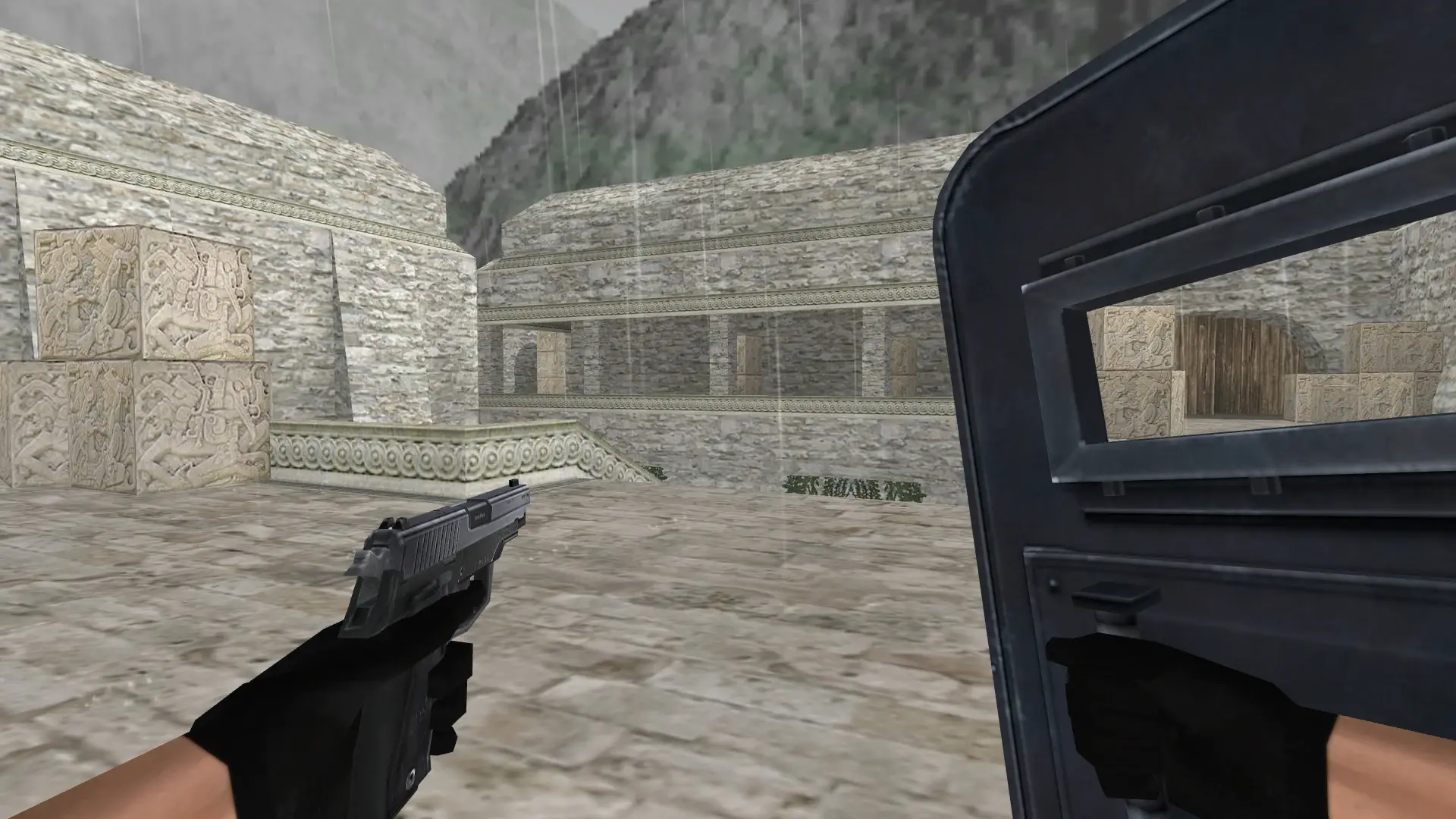 Shield and P228: HD Weapon Model Pack — de_aztec (first person)