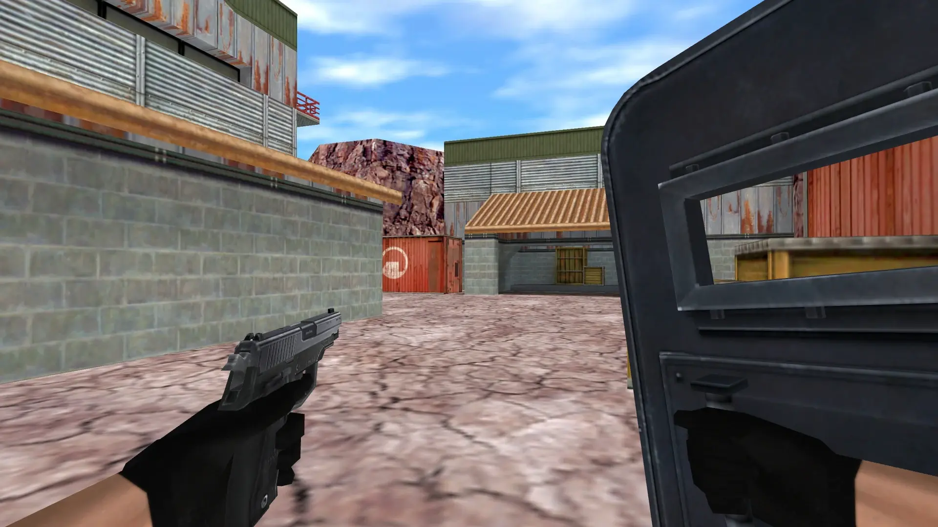 Shield and P228: HD Weapon Model Pack — de_nuke (first person)