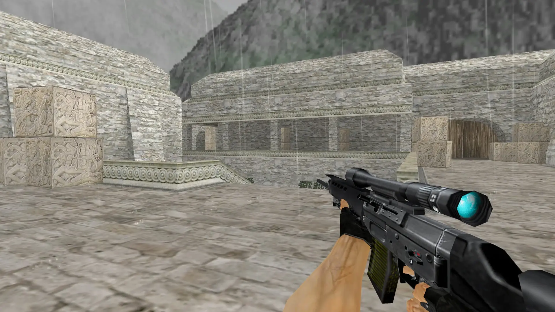 SG 550: HLTV Weapon Models — de_aztec (first person)