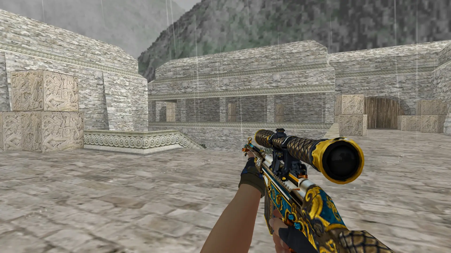 G3SG1: Hydra Gloves Case Hardened Pack — de_aztec (first person)