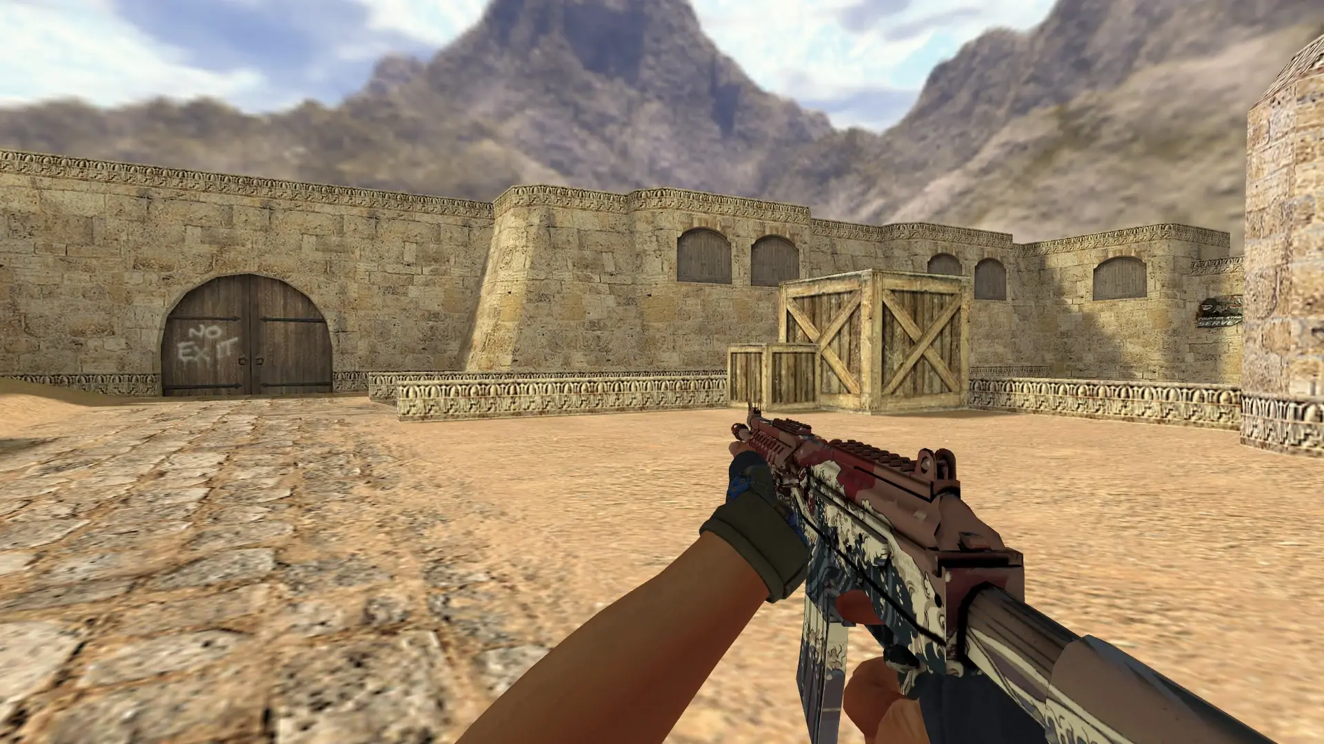 Galil: Hydra Gloves Case Hardened Pack — de_dust2 (first person)