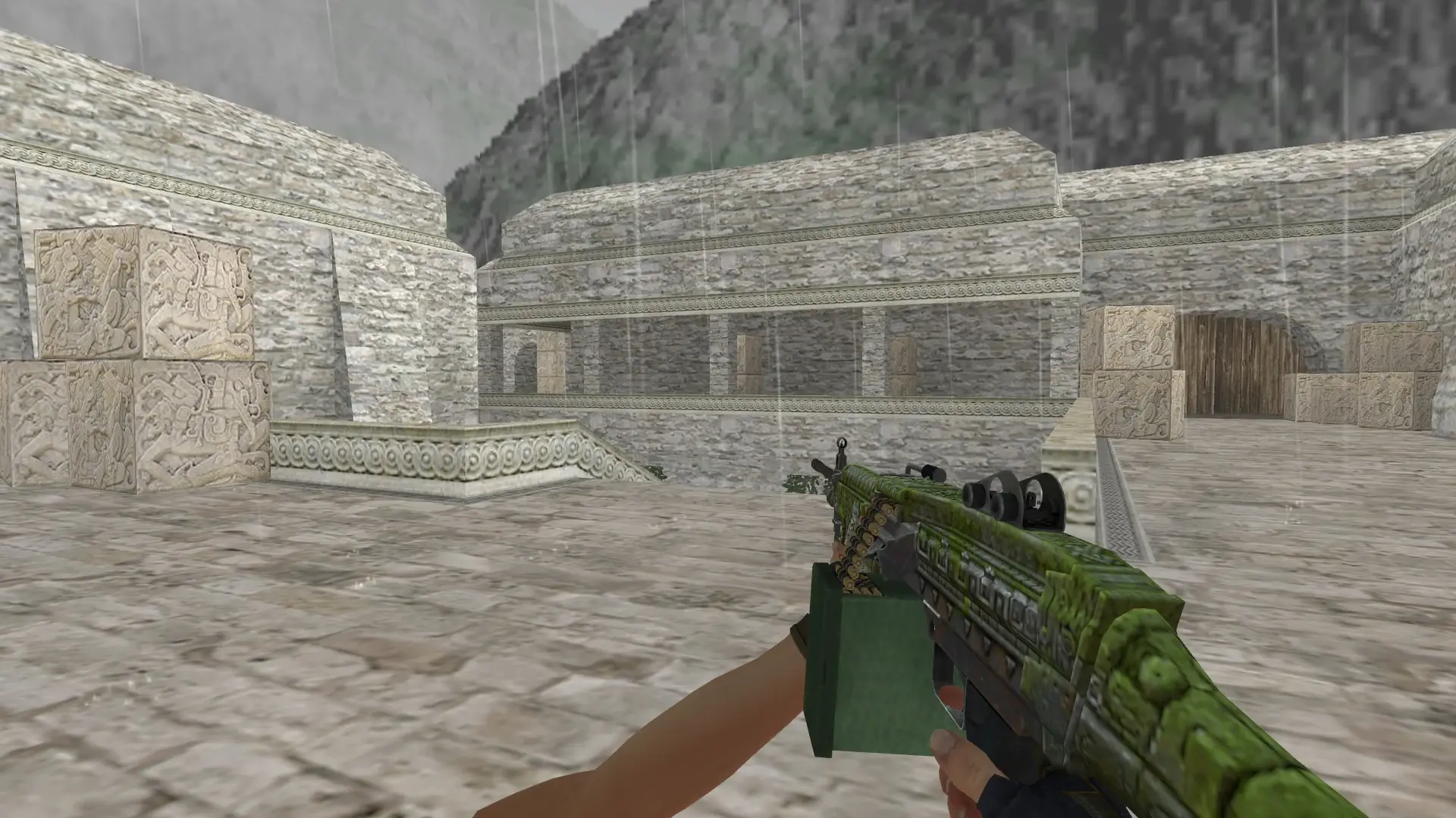 M249: Hydra Gloves Case Hardened Pack — de_aztec (first person)