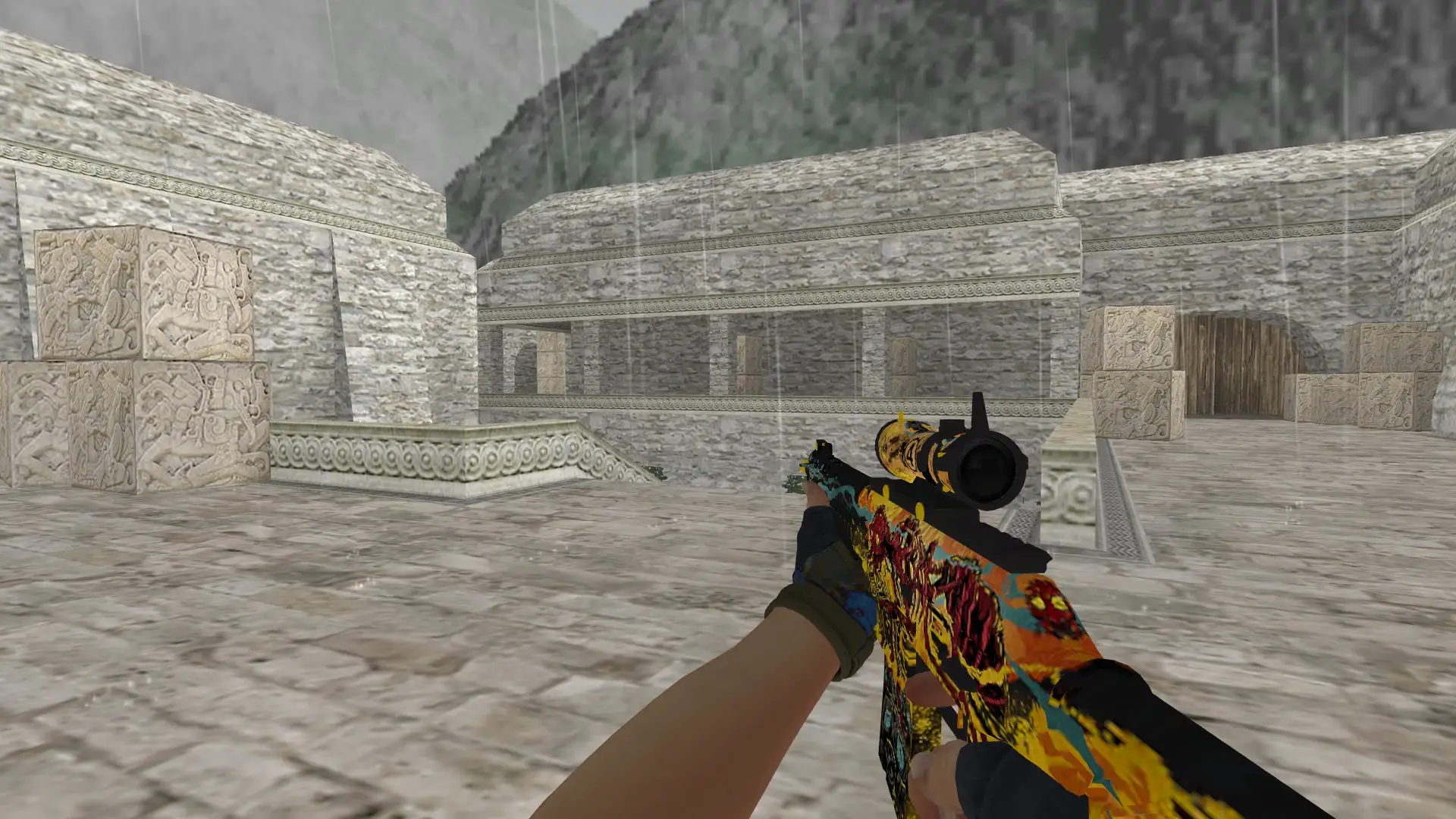 SG 552: Hydra Gloves Case Hardened Pack — de_aztec (first person)