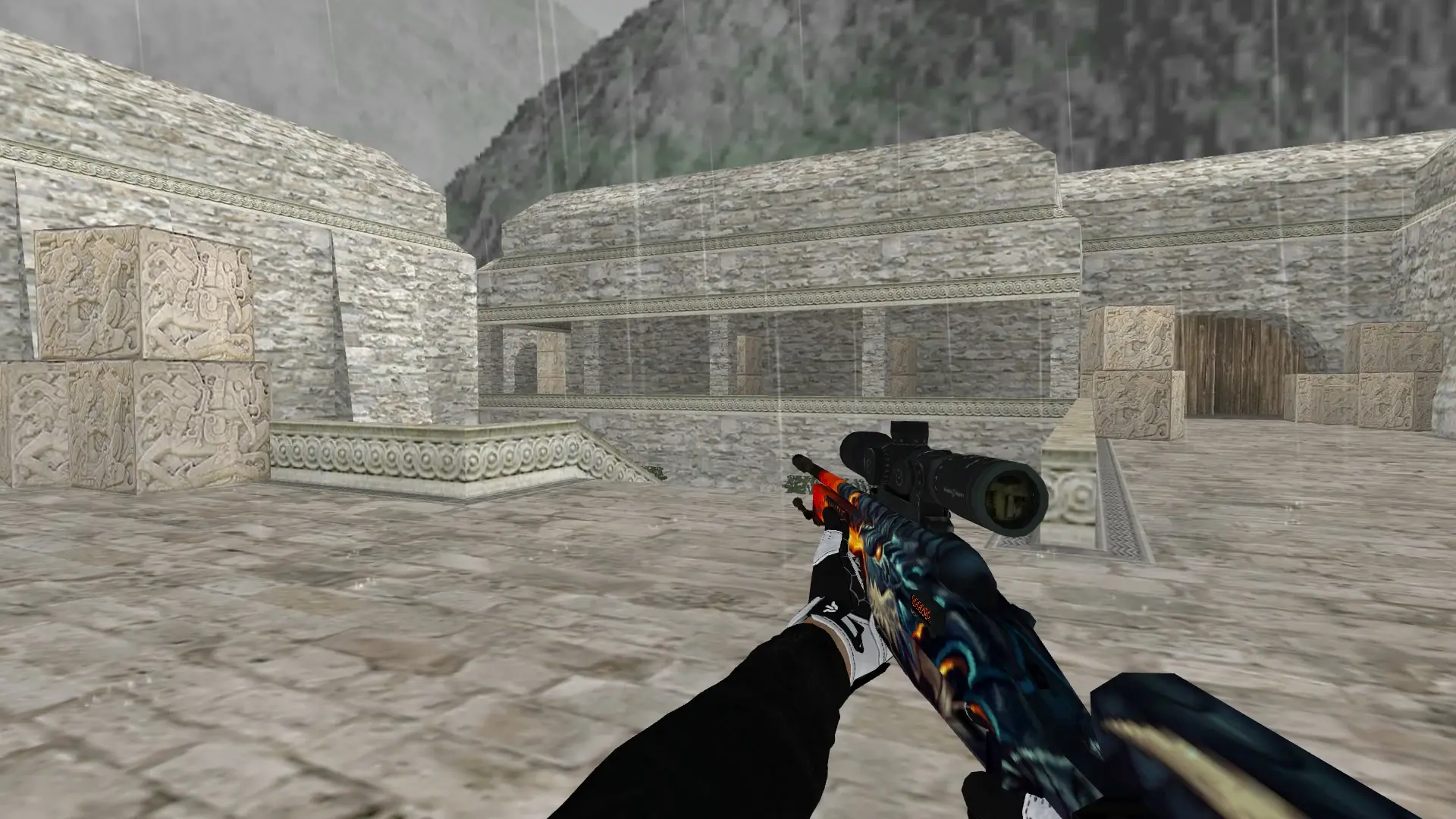 Scout — Batureis Sport Gloves Pack — de_aztec (first person)
