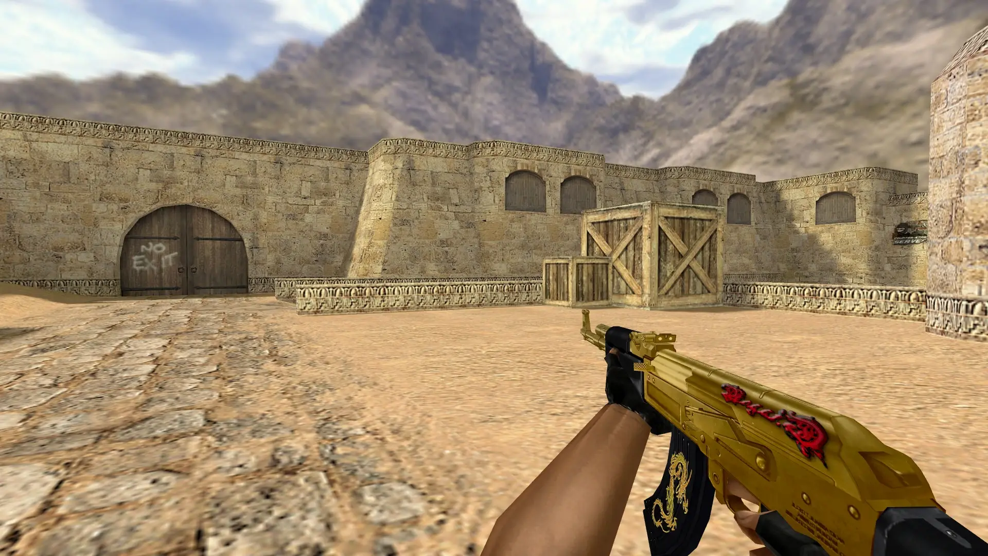 AK-47 — Gold Dragon Pack — de_dust2 (first person)