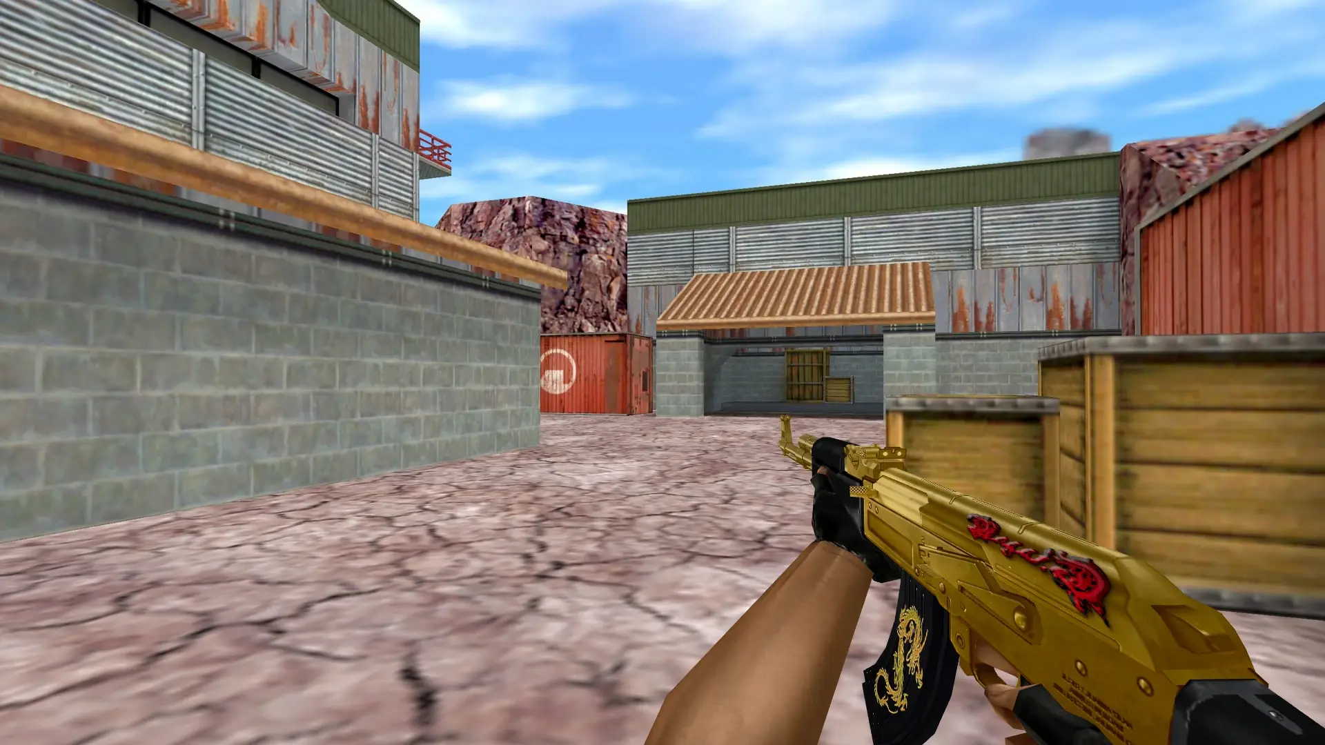 AK-47 — Gold Dragon Pack — de_nuke (first person)