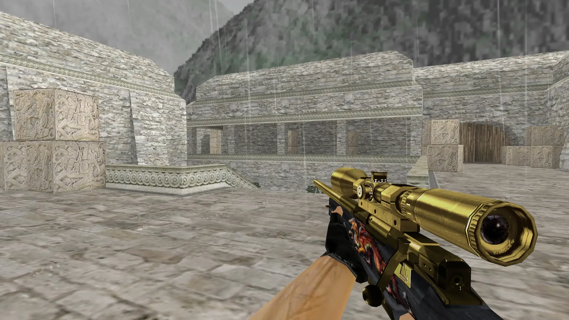 AWP — Gold Dragon Pack — de_aztec (first person)