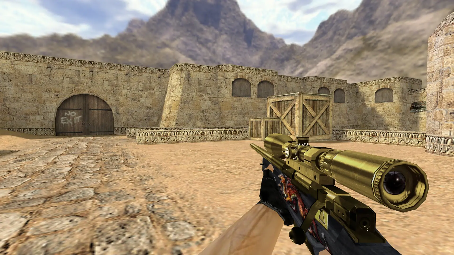 AWP — Gold Dragon Pack — de_dust2 (first person)