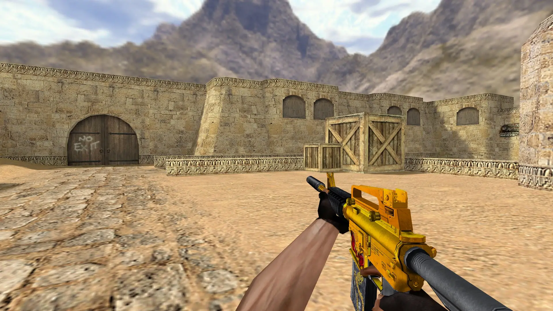 M4A1 — Gold Dragon Pack — de_dust2 (first person)