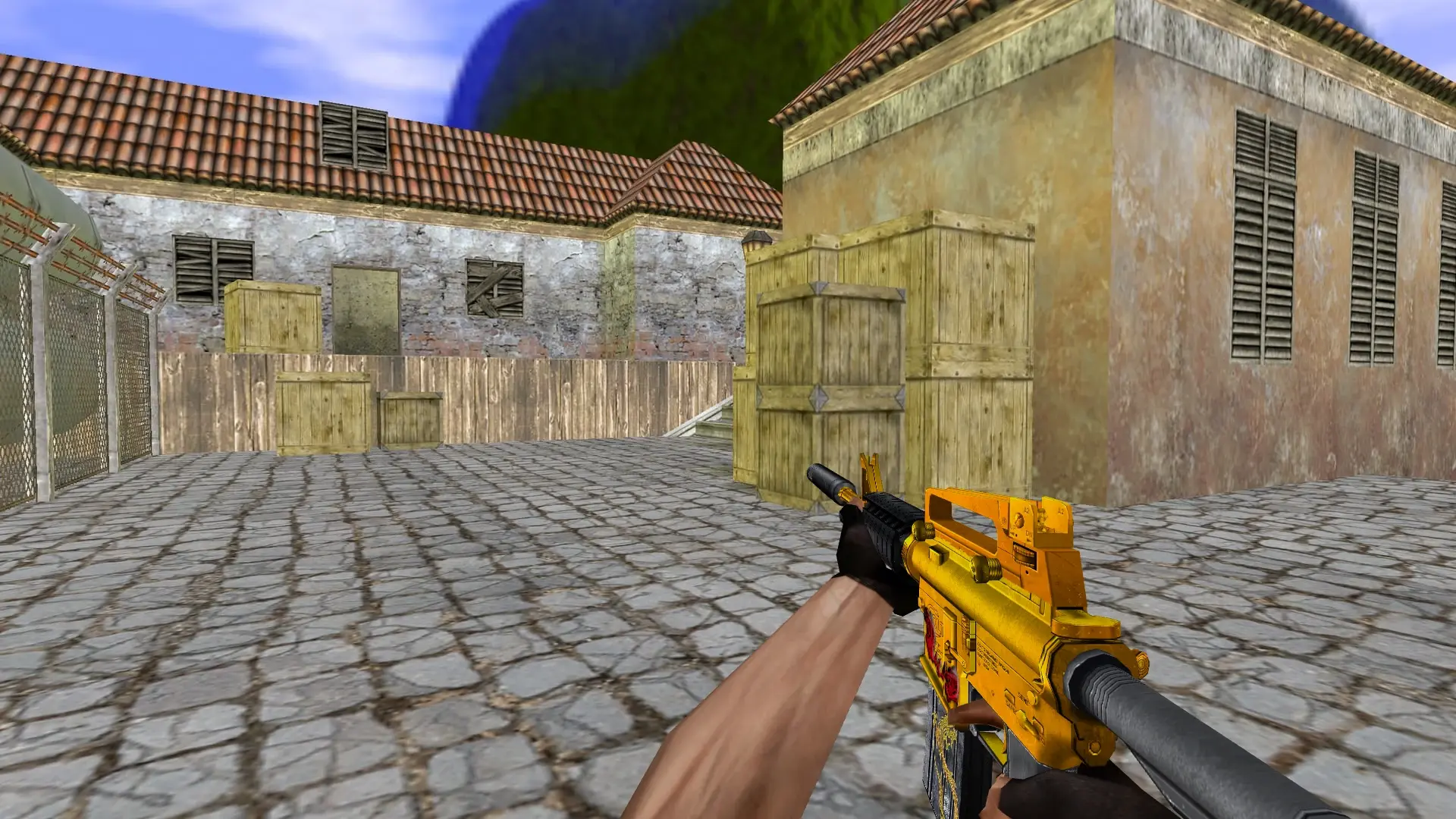 M4A1 — Gold Dragon Pack — de_inferno (first person)
