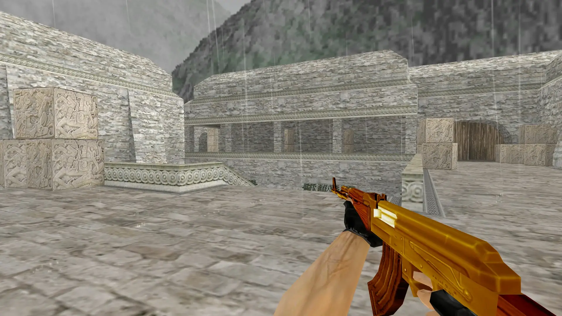 AK-47 — Gold Weapons Pack V3 — de_aztec (first person)
