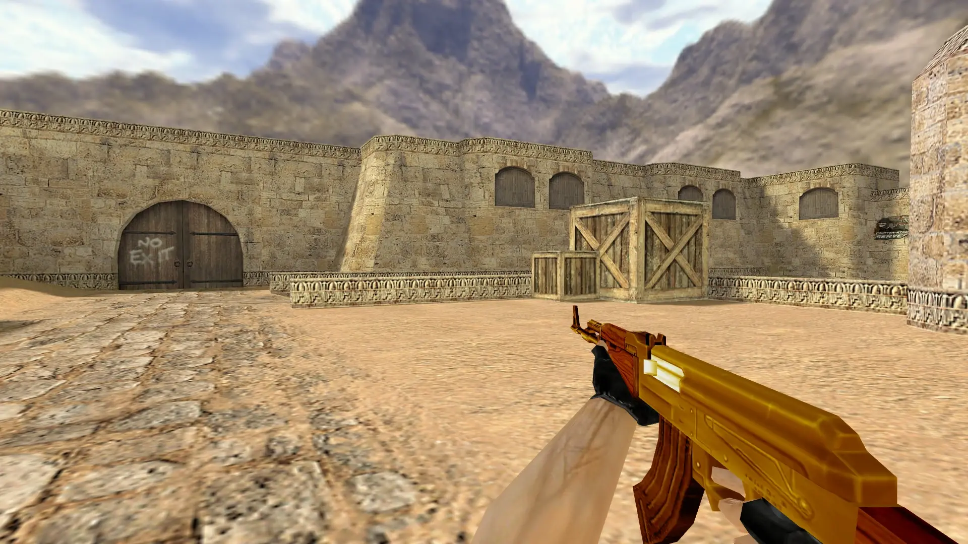 AK-47 — Gold Weapons Pack V3 — de_dust2 (first person)