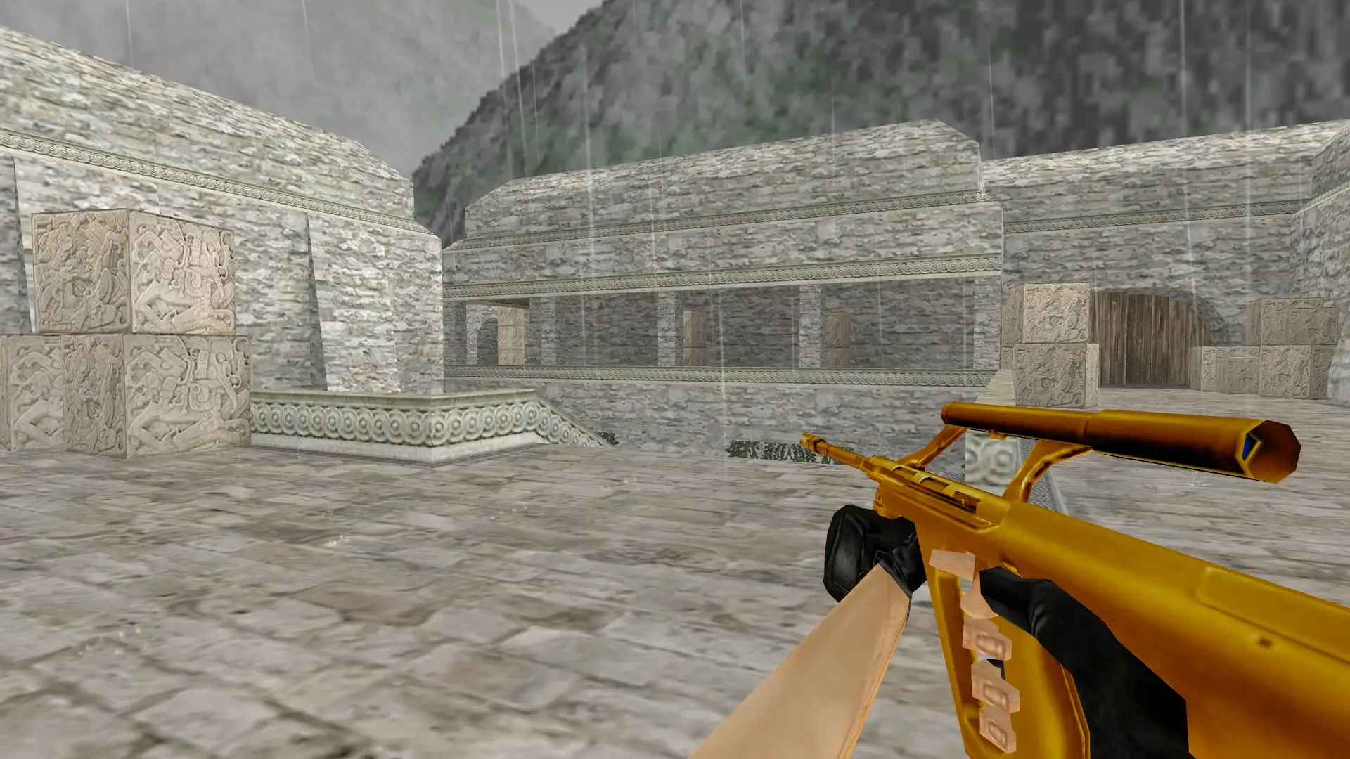 AUG — Gold Weapons Pack V3 — de_aztec (first person)