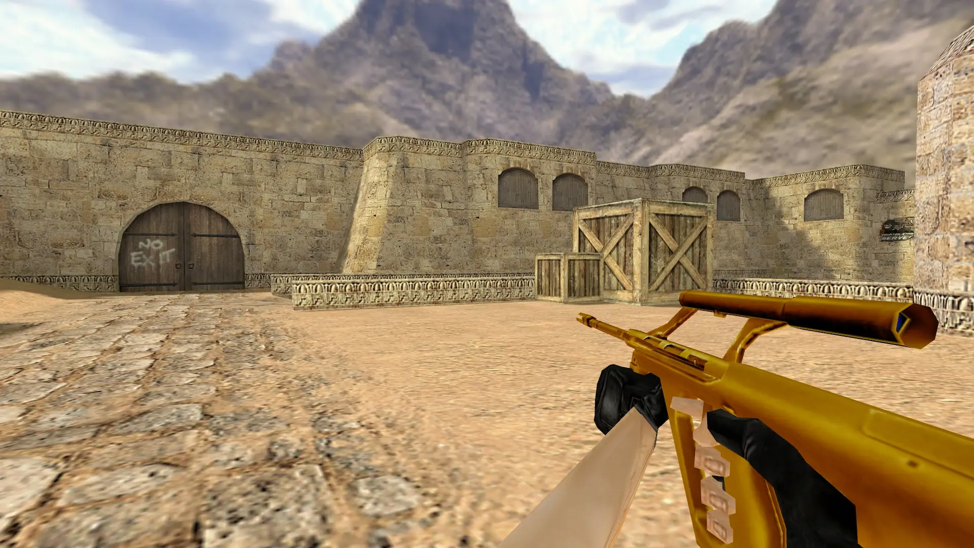 AUG — Gold Weapons Pack V3 — de_dust2 (first person)
