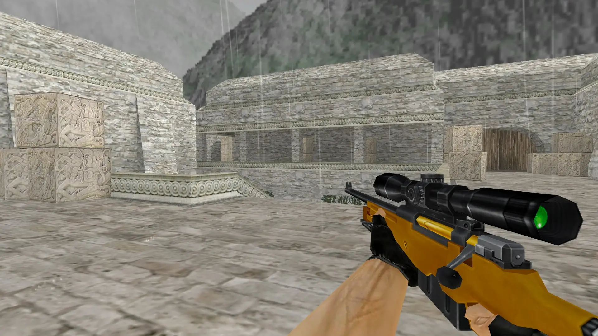 AWP — Gold Weapons Pack V3 — de_aztec (first person)