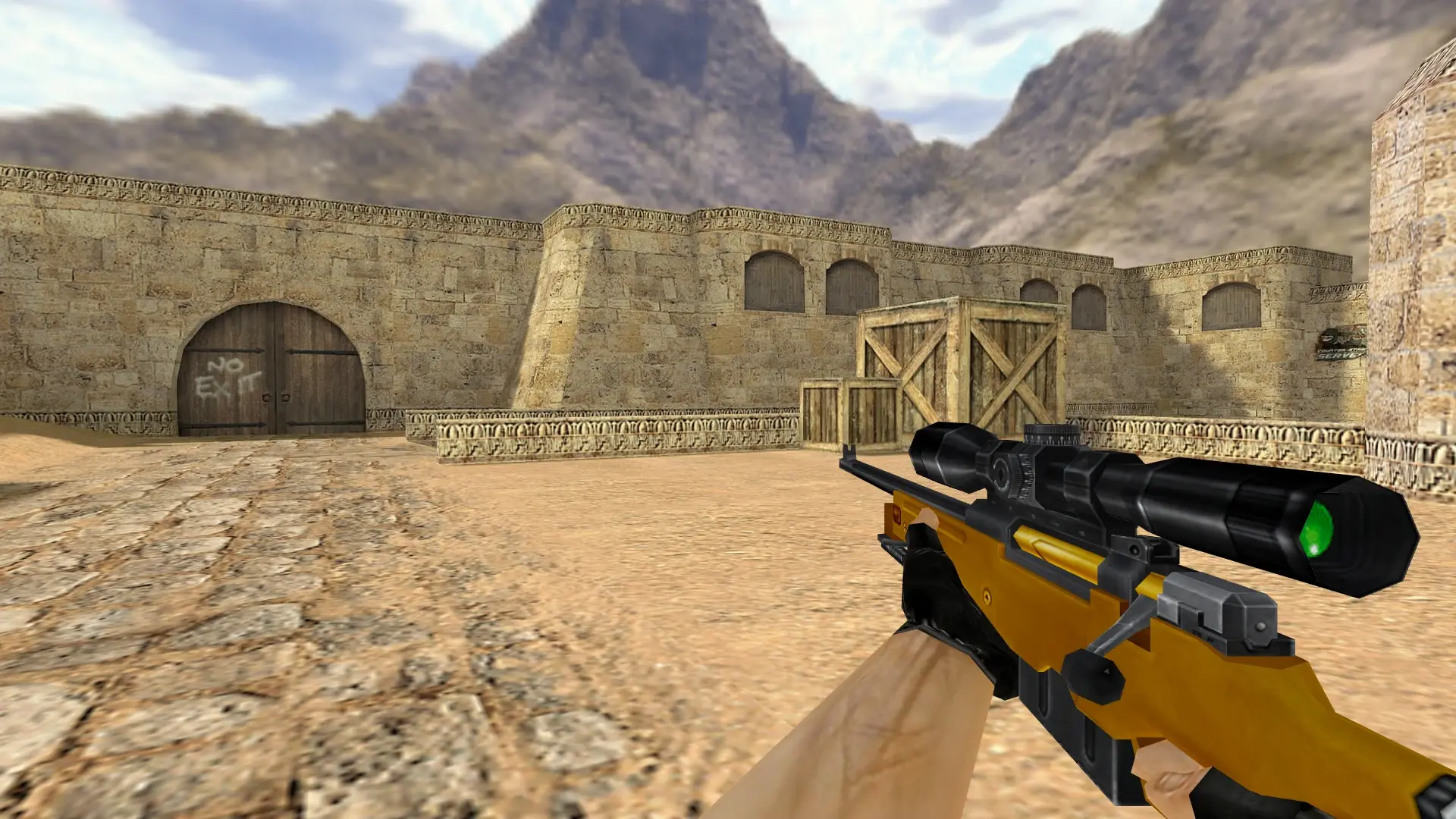 AWP — Gold Weapons Pack V3 — de_dust2 (first person)
